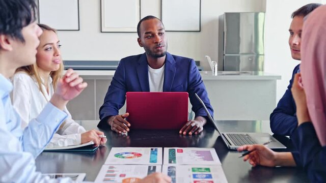 Group of multi racial people meeting in the office. Global business. Teamwork of business. Diversity.