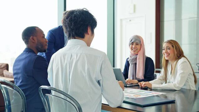Group of multi racial people meeting in the office. Global business. Teamwork of business. Diversity.