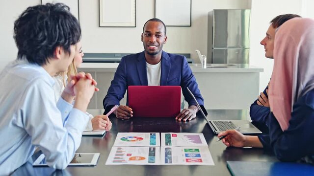 Group of multi racial people meeting in the office. Global business. Teamwork of business. Diversity.