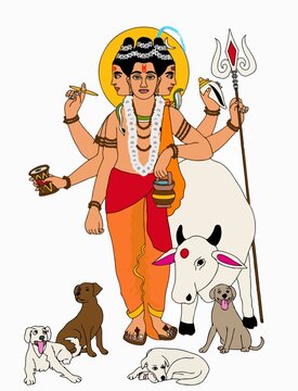 A beautiful illustrations of indian gods and goddesses