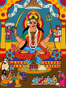 A beautiful illustrations of indian gods and goddesses