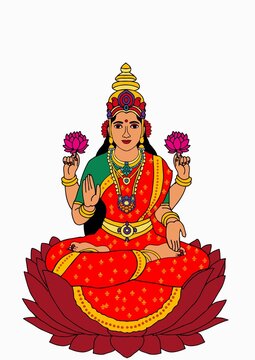 A beautiful illustrations of indian gods and goddesses