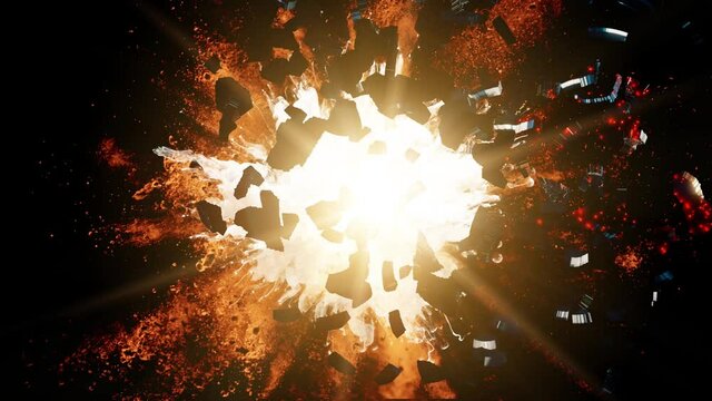 High quality 4K animation of earth exploding.