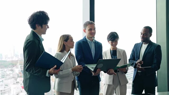 Group of multi racial people meeting in the office. Global business. Teamwork of business. Diversity.