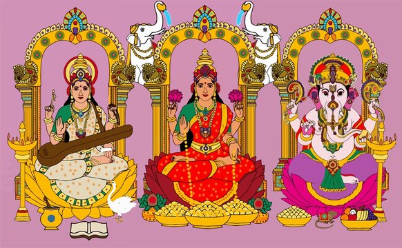  A beautiful illustrations of indian gods and goddeses