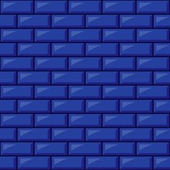 Subway seamless blue pattern. Brick wall.