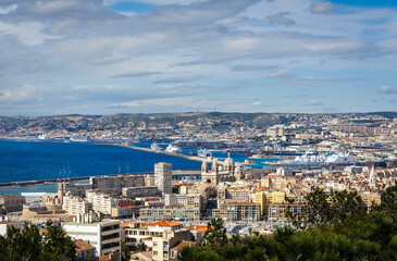 Arbor and city of Marseille, France