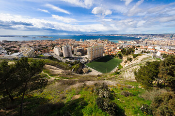 Fototapeta na wymiar Districts of Marseille city, France