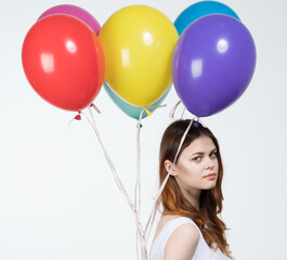Fototapeta na wymiar colorful balloons celebration birthday light background fun