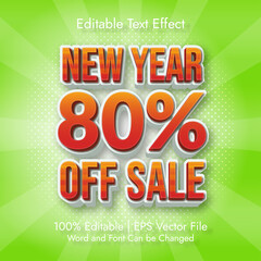 New Year Sale 3d editable text effect for New year promotion vector