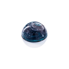 Handmade chocolate candy isolated on white background.