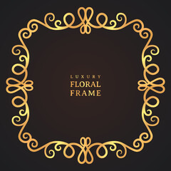 Elegant luxury vintage gold decorative frame