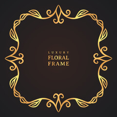 Elegant luxury vintage gold decorative frame