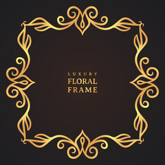 Elegant luxury vintage gold decorative frame