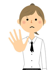 制止するカフェスタッフ