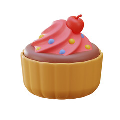 3d rendering delicious cupcake