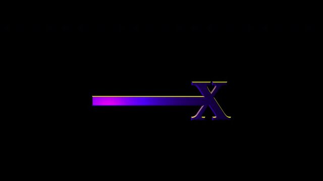 Alchemical Symbol For Caduceus Icon Animation. Purple text with alpha channel. Esoteric Alchemy symbology
