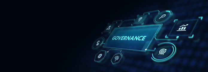 Business, Technology, Internet and network concept. GOVERNANCE  successful business concept.3d illustration