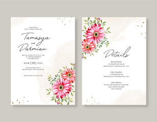 Elegant wedding invitation with floral watercolor