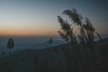 Landscape of mountains from viewpoint in north of Thailand