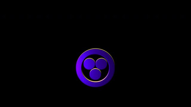 Alchemical Symbol For Caput Mortuum Icon Animation. Purple text with alpha channel. Esoteric Alchemy symbology