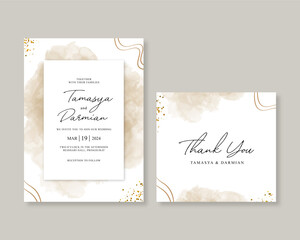Wedding invitation with watercolor splash