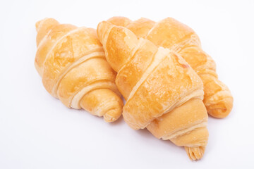 Croissant on a white background.French traditional bread.