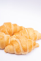 Croissant on a white background.French traditional bread.