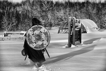 Defender the young warrior in armor