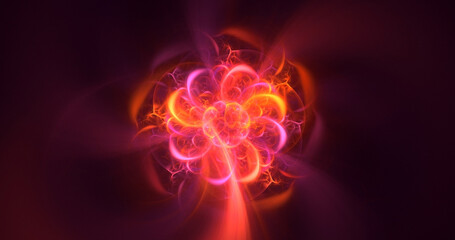 3D rendering abstract colorful fractal light background