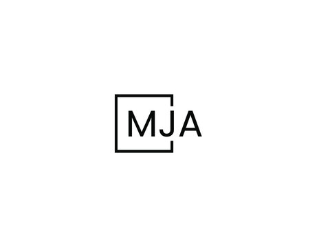 MJA Letter Initial Logo Design Vector Illustration