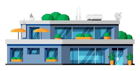 Modern Energy Efficient Building Isolated.