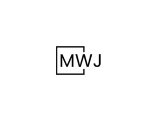 MWJ Letter Initial Logo Design Vector Illustration