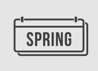 Template square icon page calendar - season spring