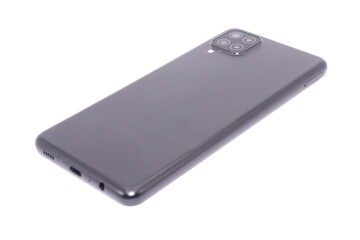 Smartphone isolated on white background with selective focus