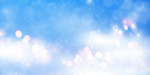 merry christmas and happy new year blue background celebration background template with elegant greeting card ribbon