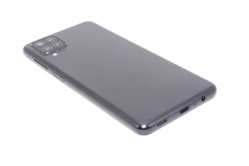 Smartphone isolated on white background with selective focus