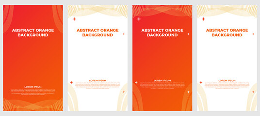 abstract orange gradient social media stories template collection design