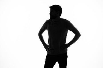 Fototapeta premium silhouette of a man ananias in the shadows