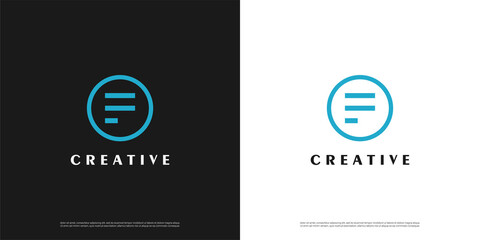 Letter F logo icon modern design template elements
