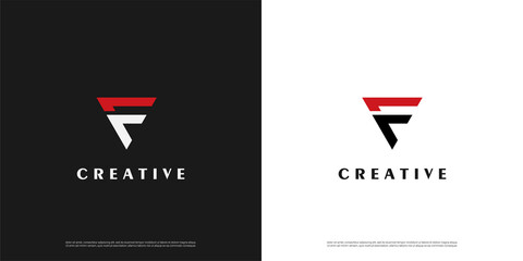 Letter F logo icon modern design template elements