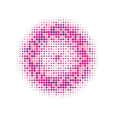 Colorful Halftone Gradation. Abstract Half. Texture Art. Dot Illustration. Circle Background. Gradient Grunge. Effect Backdrop. Round Backdrop. Design Retro.