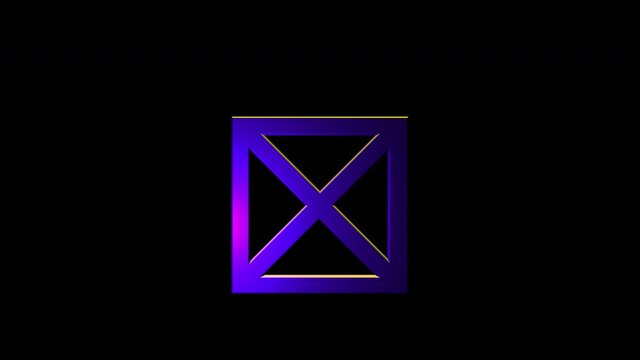 Alchemical Symbol For Month Icon Animation. Purple text with alpha channel. Esoteric Alchemy symbology