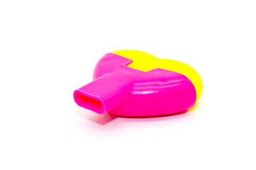 Toy Whistle on white background with selective focus
