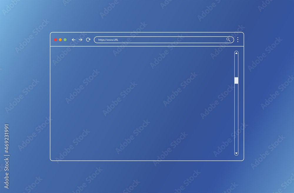 Wall mural browser mockup for website. webpage user interface. modern design of internet page. vector illustrat