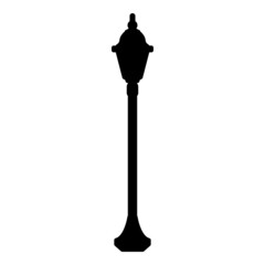 Street lamp lantern icon black color vector illustration flat style image