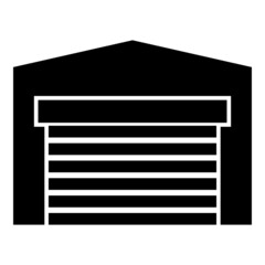 Garage door for car Roller shutter hangar warehouse icon black color vector illustration flat style image