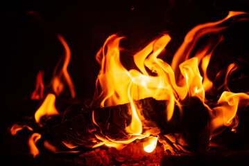 Fototapeta premium fire on the black background