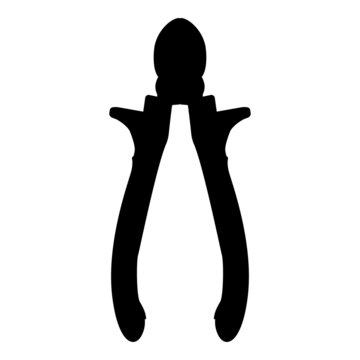 recommend clip art: Cutting pliers side cutter hand tools for cutting wires icon black color vector illustration flat style image