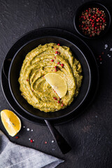 Fresh guacamole.  Home cooking. Healthly food.